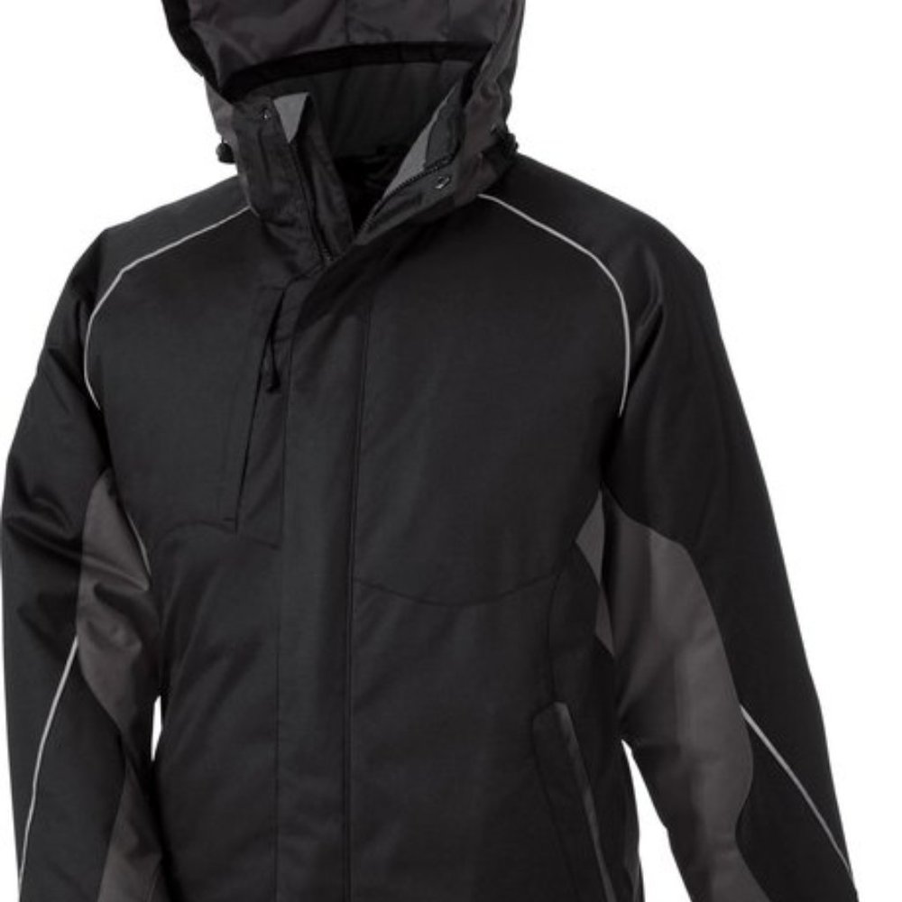 Two-Tone Textured Insulated Jacket With Hood NWT